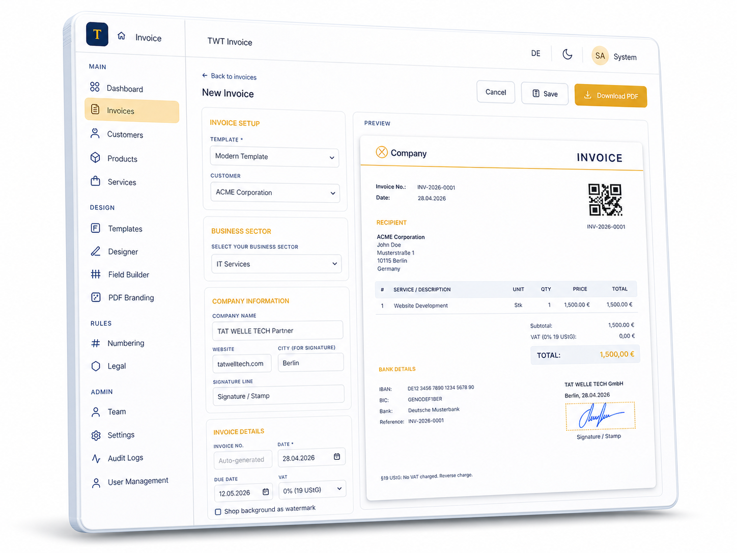Invoice Portal preview